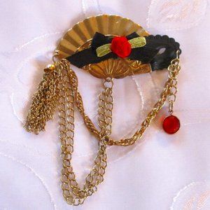 FESTIVE MARDI GRAS EMBELLISHMENT BROOCH – JEWELRY